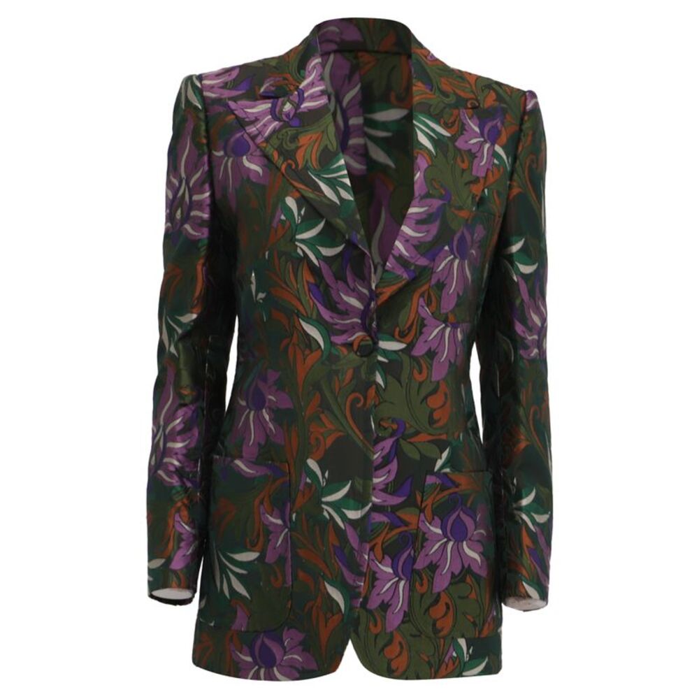 Dries Van Noten Printed Blazer in Multicolor Acetate